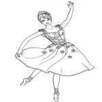 Раскраска балерина в красивом платье