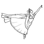 Раскраска балерина в прыжке