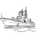 Раскраска Военный сторожевой корабль