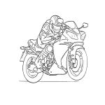 Раскраска гонщик на мотоцикле