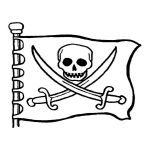 Раскраска пиратский флаг