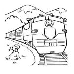 Раскраска Поезд в горах