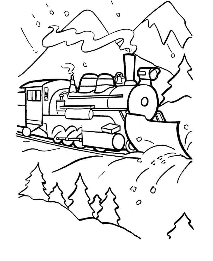 Раскраска поезд с вагонами – Математические картинки