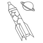Раскраска Ракета вблизи Юпитера