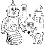 Раскраска Робот  и его собака