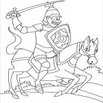 Раскраска Рыцарь на коне