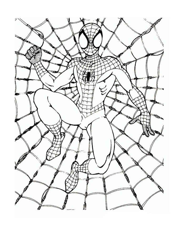 Раскраска Супергерои  Человек-паук