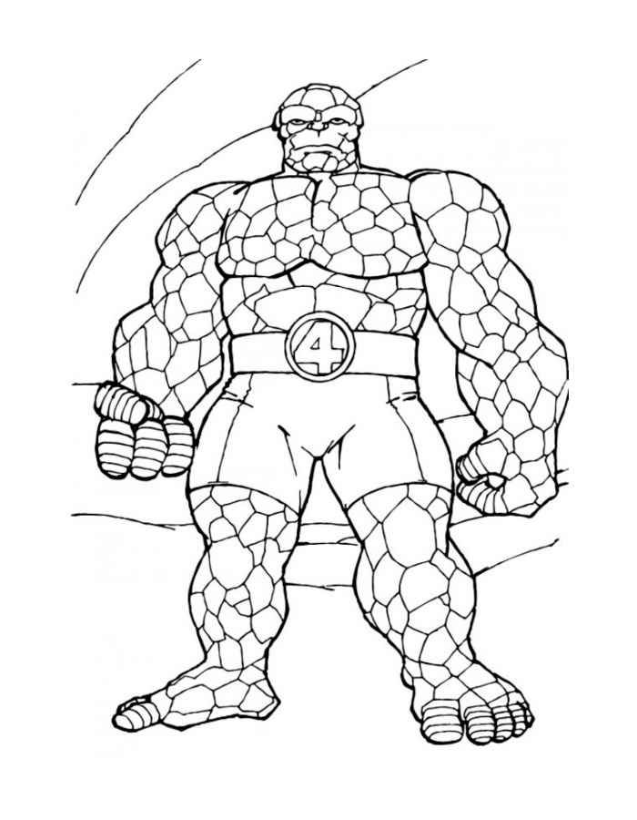 Раскраска Супергерои Человек камень