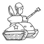 Раскраска Танк с танкистом