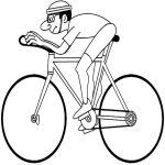 Раскраска Гонщик на велосипеде