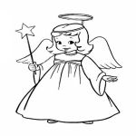 Раскраска Ангел с волшебной палочкой