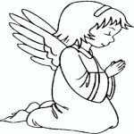 Раскраска Ангел молится