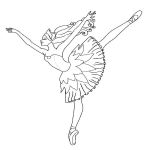 Раскраска Балерина на одной ноге