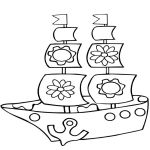 Раскраска Игрушки Корабль