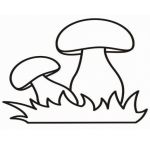 Раскраска Большой и маленький гриб
