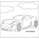 Раскраска машины Ferrari California