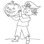 Раскраска Хэллоуин пират и тыква