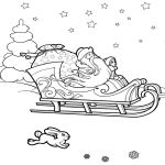 Раскраска Дед Мороз и Снегурочка в санях