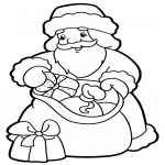 Раскраска Дед мороз собирает подарки детям
