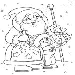Раскраска Дед Мороз и мальчик