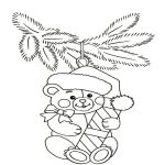 Раскраска Игрушка на елке медвежонок