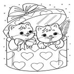 Раскраска Два котика в коробке