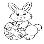 Раскраска Пасхальное яйцо и кролик