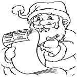 Раскраска Санта Клаус и список подарков