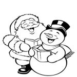 Раскраска Санта Клаус и снеговик