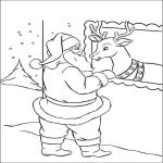 Раскраска Санта Клаус и олень