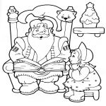 Раскраска Дед Мороз и Снегурочка читают сказки