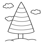 Раскраска Треугольная елка