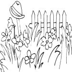Раскраска Цветы в саду