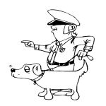 Раскраска Полицейский с собакой