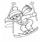 Раскраска Лыжник