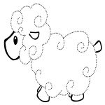 раскраска по точкам овца