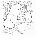 Раскраска Белый медведь с медвежонком