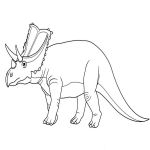 Раскраска Динозавр Трицератопс