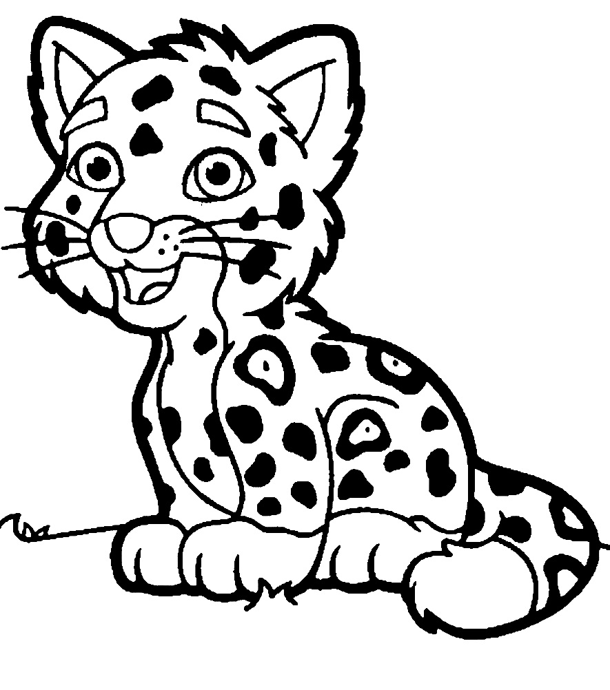 Леопард рисунок детский простой