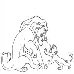 Раскраска Лев с львенком
