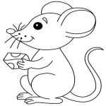 Раскраска Мышка с сыром