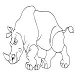 Раскраска Носорог злой